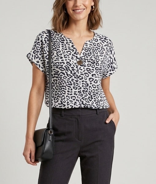 Animal Print V-Neck Blouse - Mixed Pack