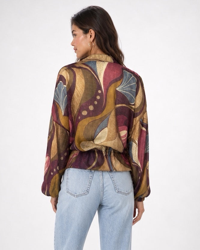 Abstract Print Lightweight Bomber Jacket - Mixed Pack (2)
