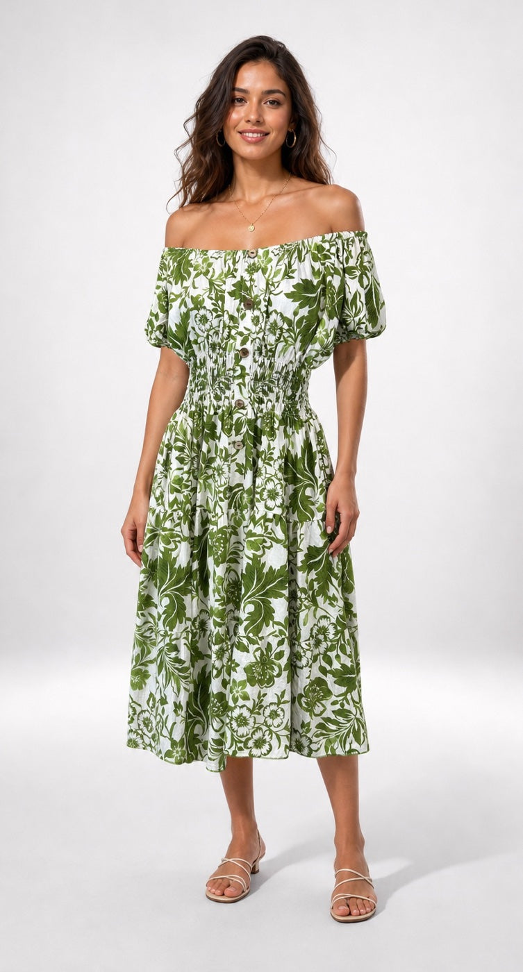 Floral Print Square Neck Midi Dress - Mixed Pack