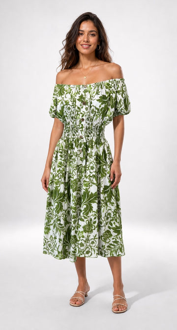 Floral Print Square Neck Midi Dress - Mixed Pack