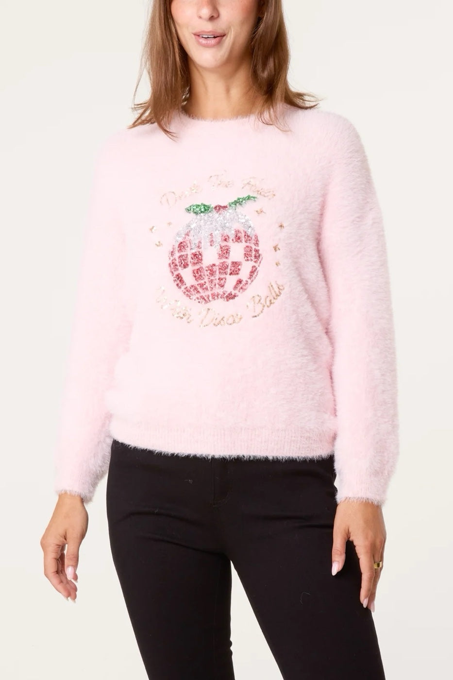 Sparkle Pudding Disco Ball Jumper - Baby Pink