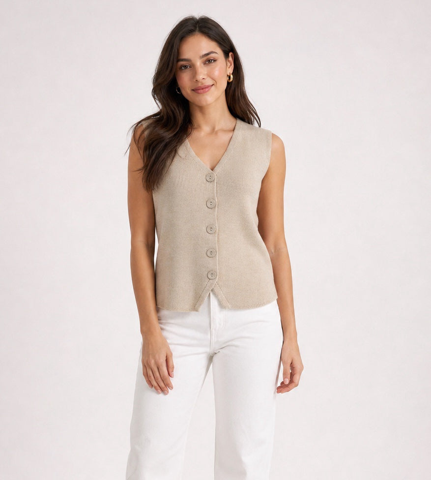 Sleeveless V-Neck Knitted Vest - Mixed Pack