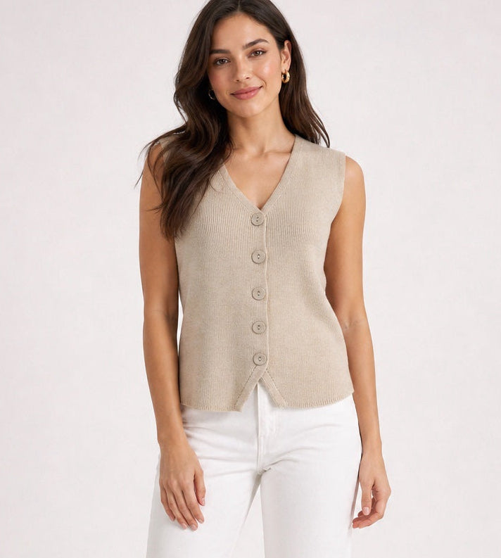 Sleeveless V-Neck Knitted Vest - Mixed Pack