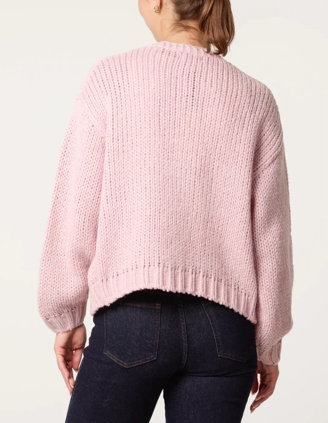 Embroidered Floral Knit Cardigan Pink - Dusky Pink (2)