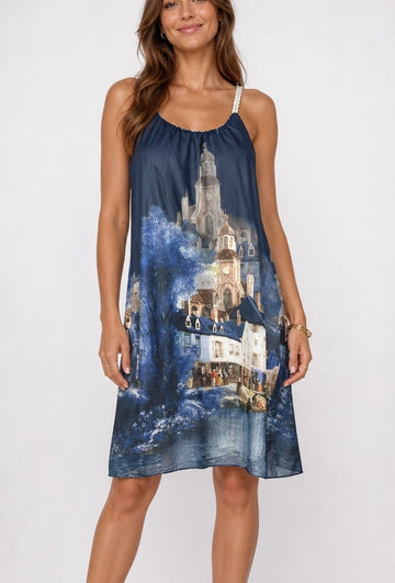 European Village Print Slip Dress - Mixed Pack