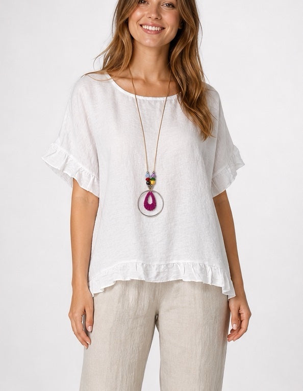 Ruffle Trim Necklace Top - Mixed Pack