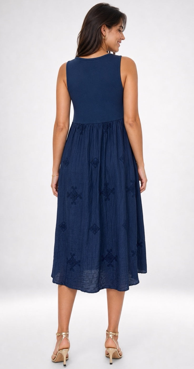 Embroidered Textured Midi Dress - Mixed Pack (2)