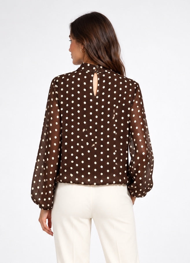 Polka Dot High Neck Blouse - Mixed Pack (2)