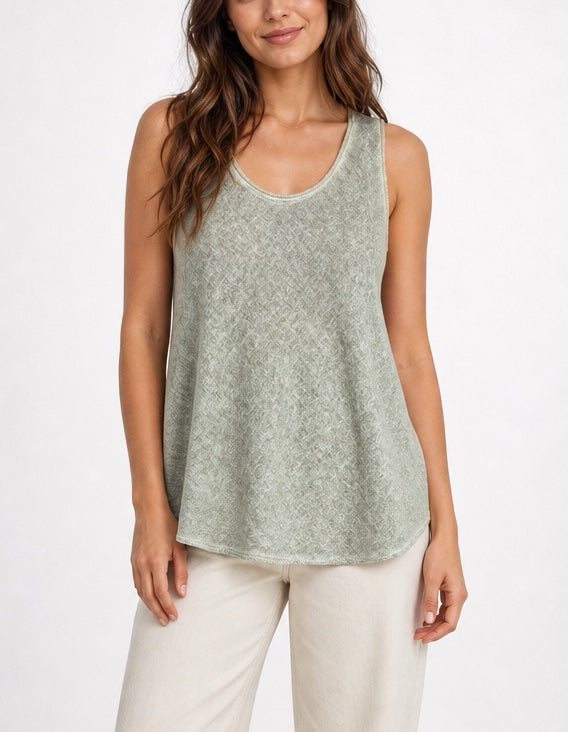 Linen Blend Gold Trim Sleeveless Tank - Mixed Pack