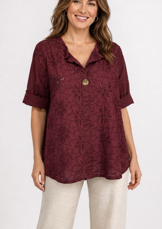Embroidered Floral Cutwork Shirt - Mixed Pack