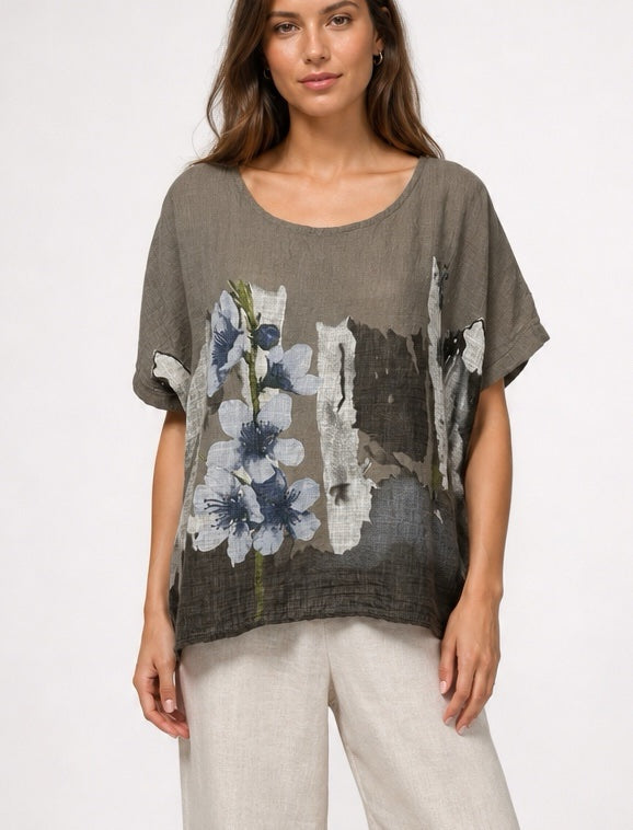 Painterly Floral Linen Blend Top - Mixed Pack