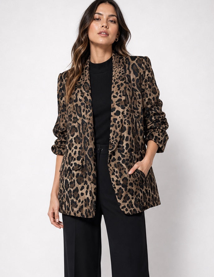 Leopard Print Tailored Blazer - Animal Print
