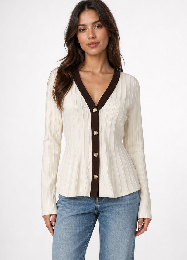 Ribbed Knit Peplum Cardigan - Mixed Pack