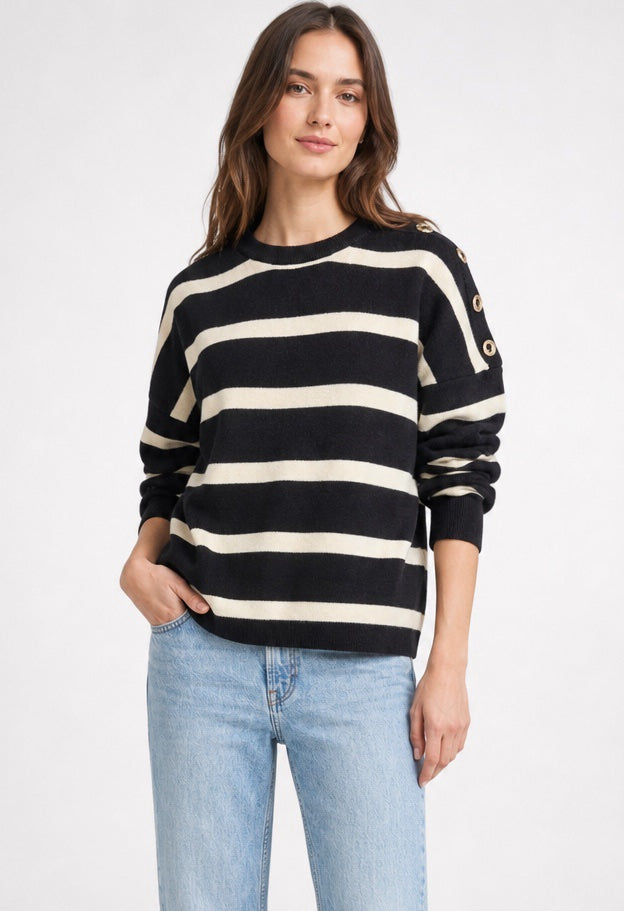 Striped Button Shoulder Jumper - Mixed Pack