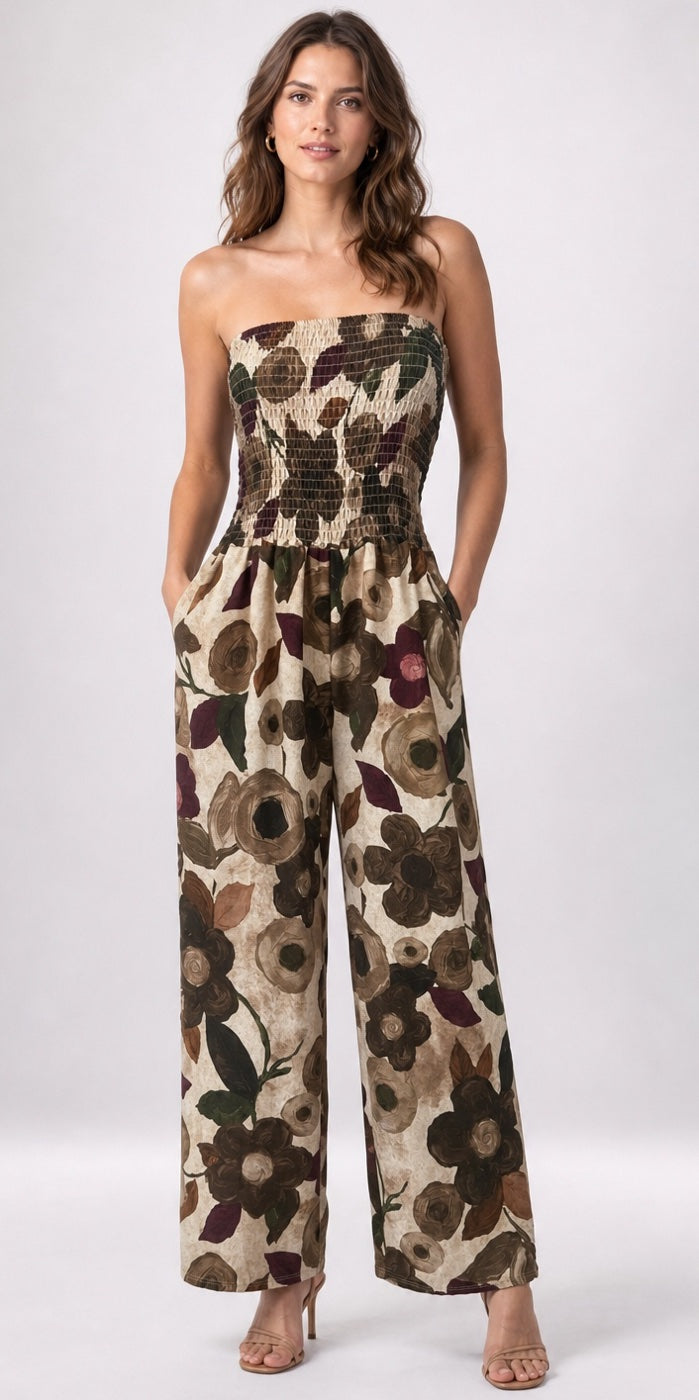 Smocked Bodice Floral Jumpsuit - Mixed Pack