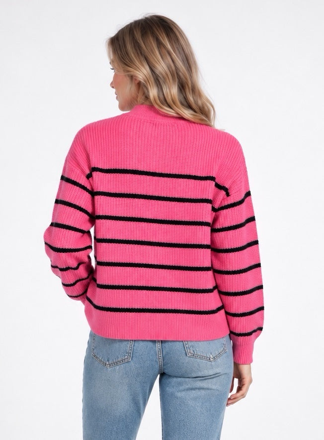 Striped Button Neck Jumper - Mixed Pack (2)