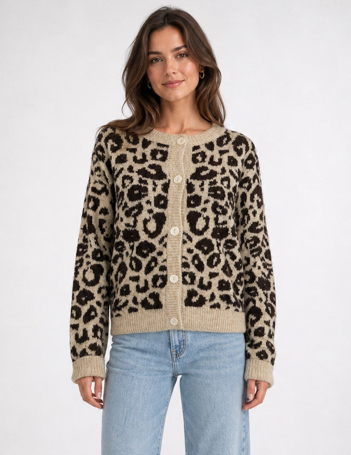 Leopard Print Button Front Cardigan - Mixed Pack