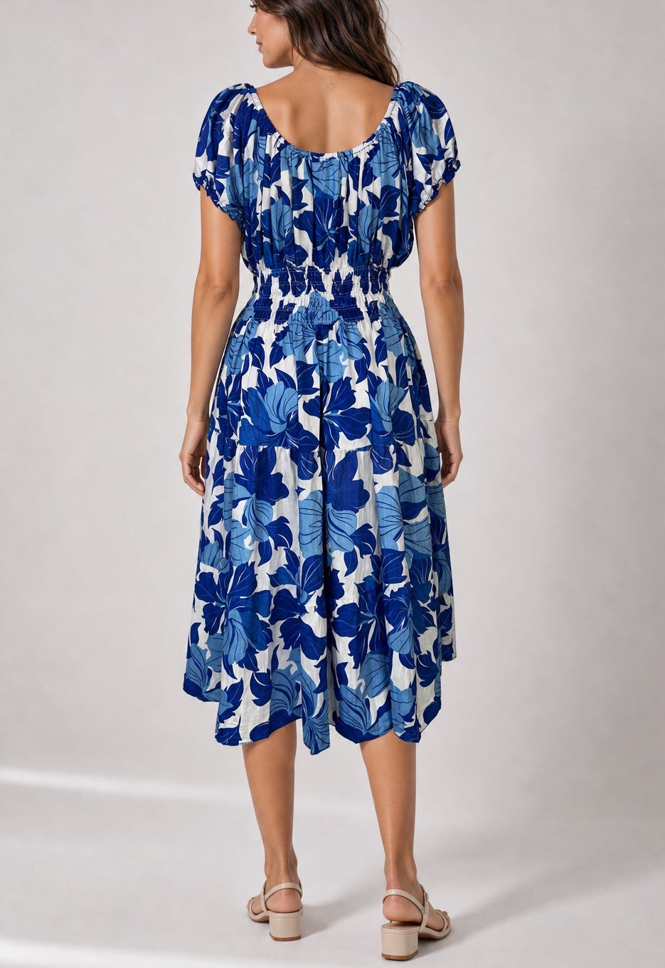 Smocked Bodice Square Neck Midi Dress - Mixed Pack (2)