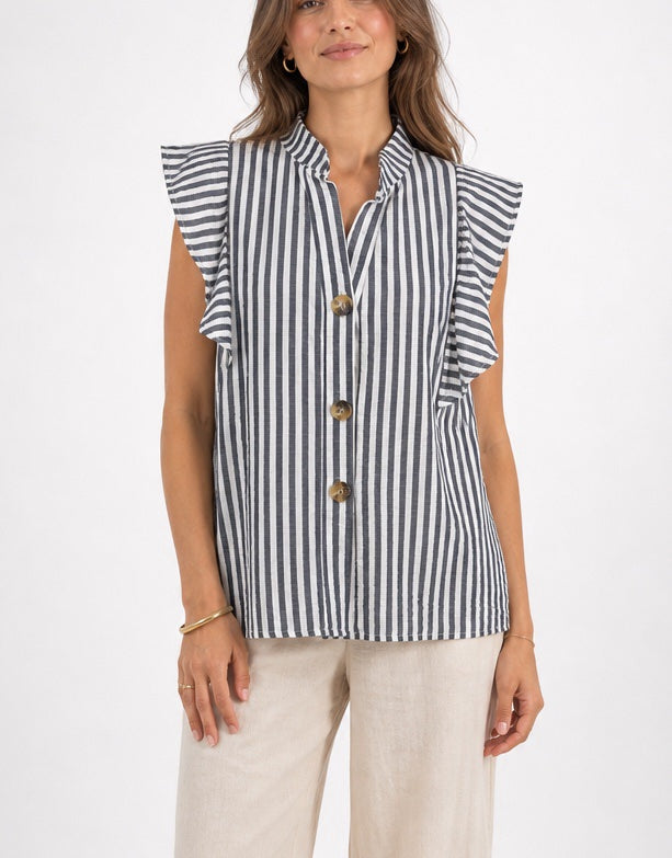 Striped Sleeveless Top with Ruffles - Mixed Pack