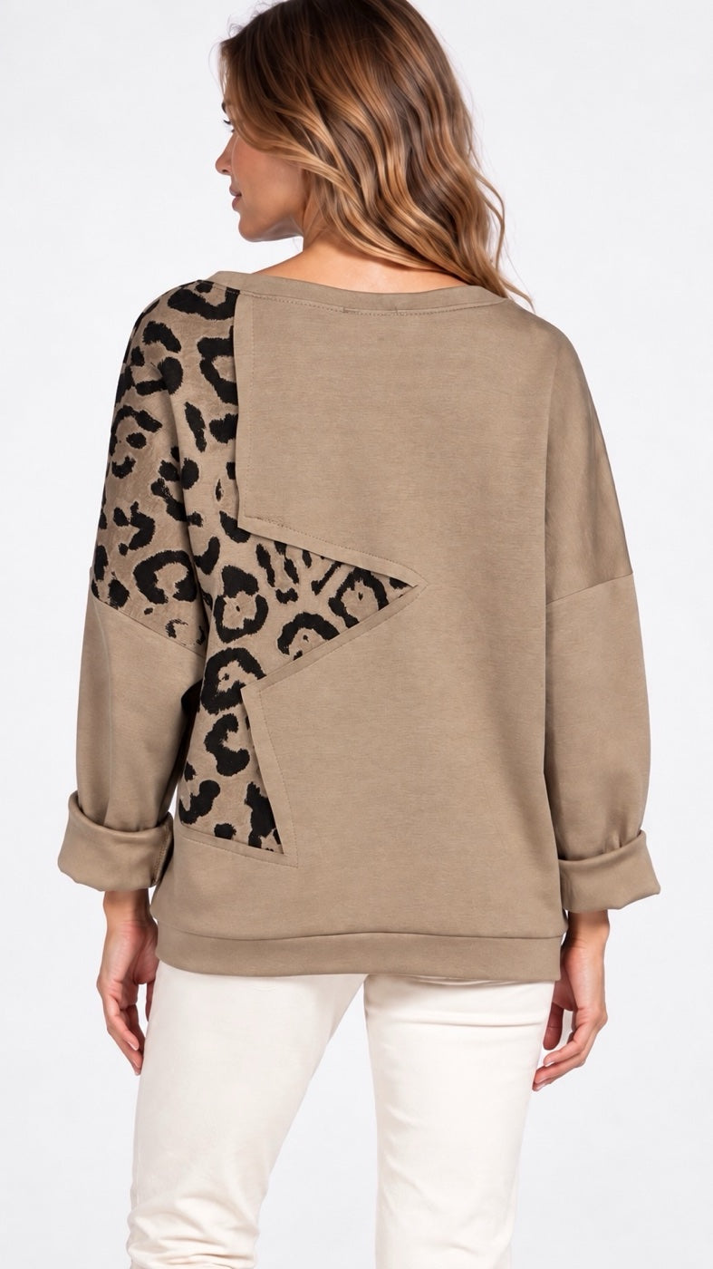 Leopard Print Star & Studded Sweatshirt - Mixed Pack (2)