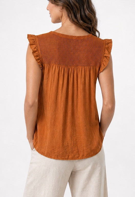 Gold Button V-Neck Top - Mixed Pack