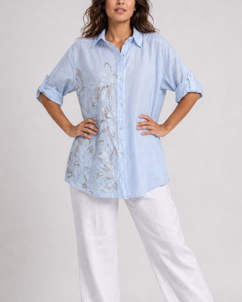 Embroidered Floral button shirt - Mixed Pack