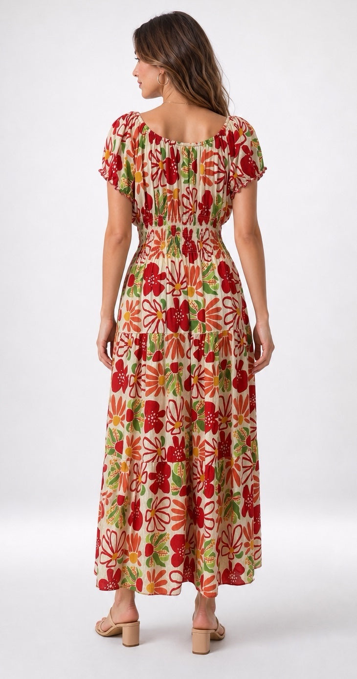 Tiered Shirred Maxi Dress - Mixed Pack (2)