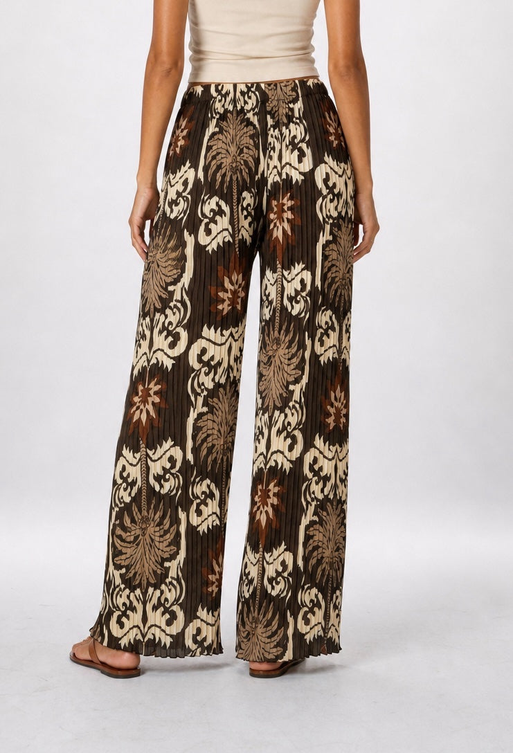 Pleated Palazzo Trousers with Statement Pattern - Mixed Pack (2)