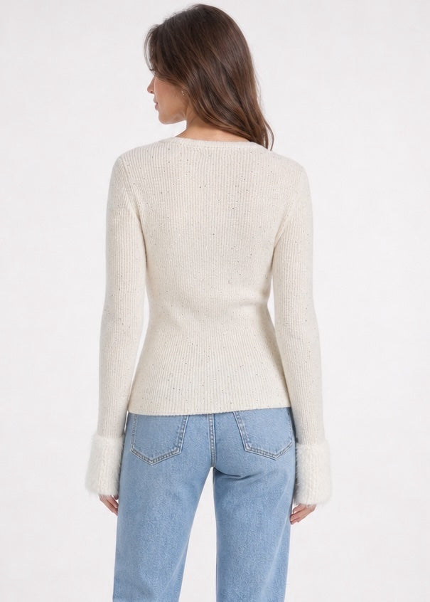 Sparkle Knit Sweater with Fluffy Cuffs - Mixed Pack (2)