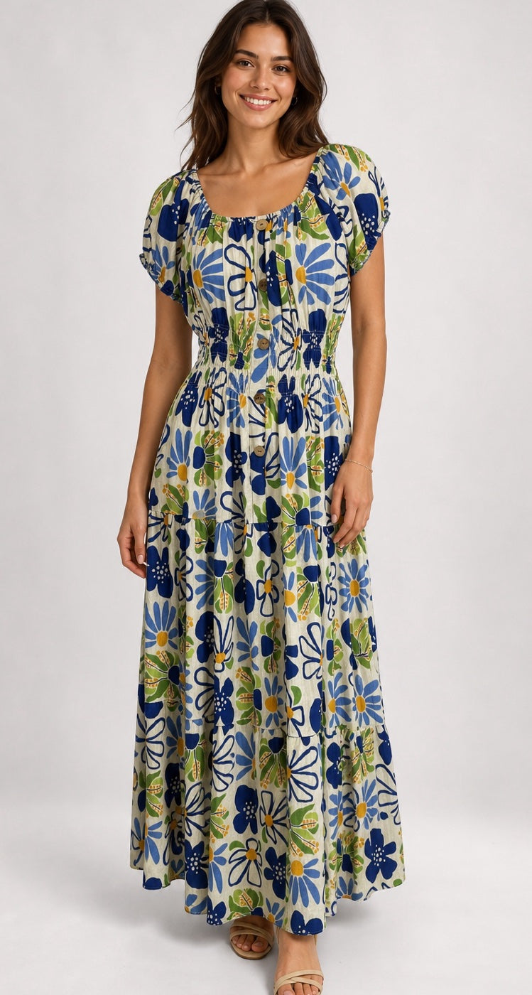 Tiered Shirred Maxi Dress - Mixed Pack