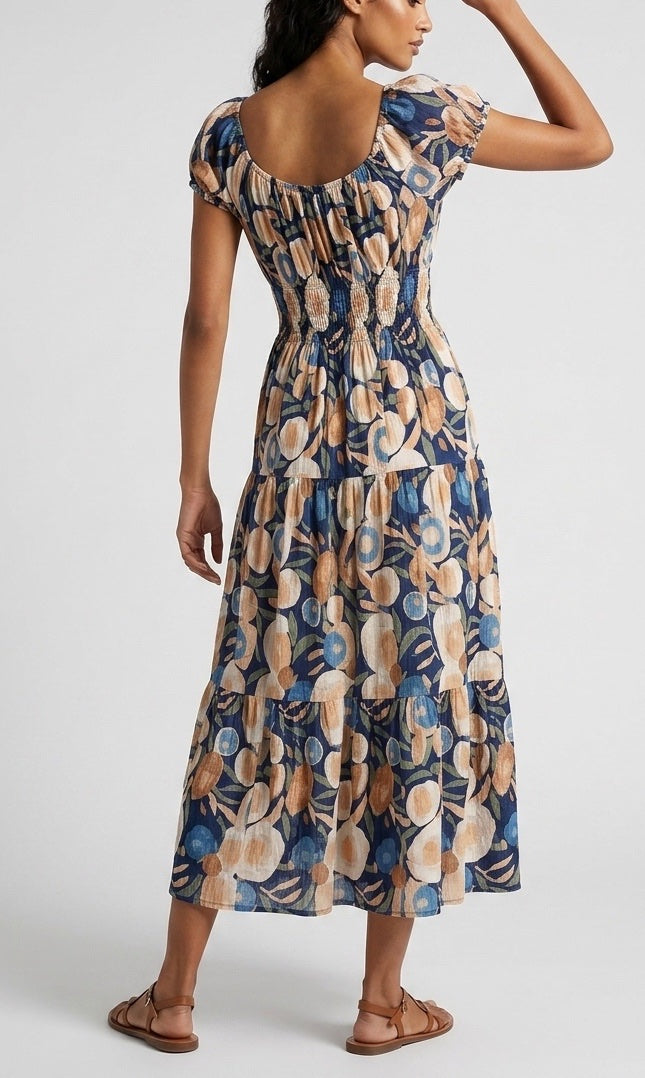 Tiered Fruit Print Midi Dress - Mixed Pack (2)