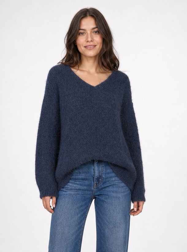 Wool Blend V-Neck Jumper with Flared Sleeves - Mixed Pack