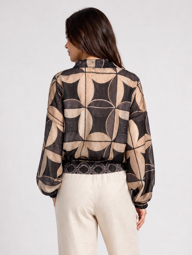 Graphic Print Bomber Jacket with Drawstring Hem - Mixed Pack (2)