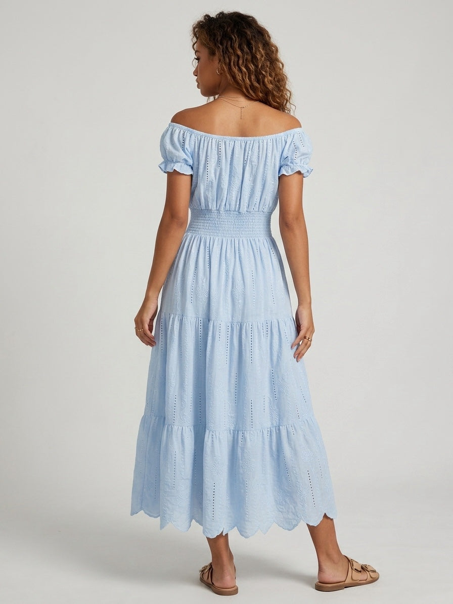 Eyelet Tiered Midi Dress - Mixed Pack