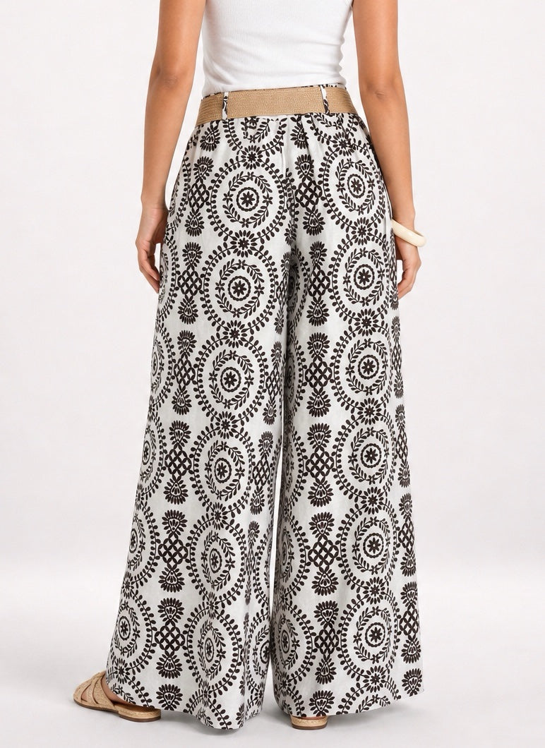 Embroidered Wide-Leg Palazzo Trousers - Mixed Pack (2)