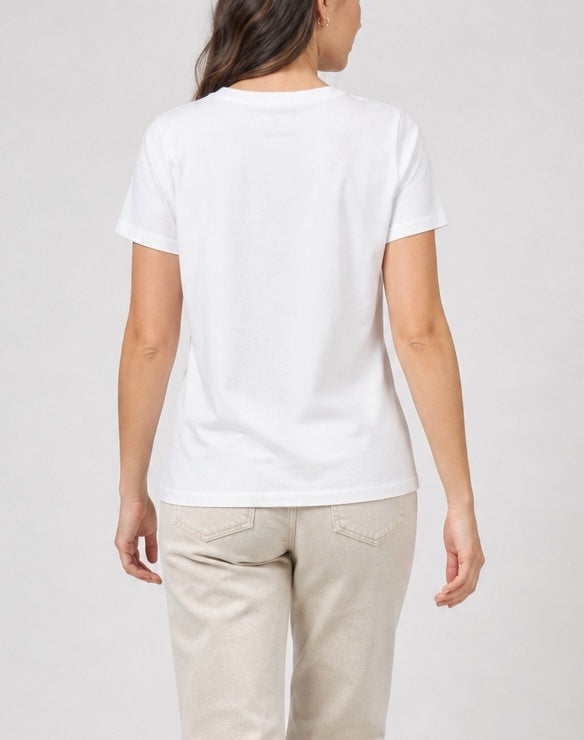 Sparkling Hearts Embellished T-Shirt - White