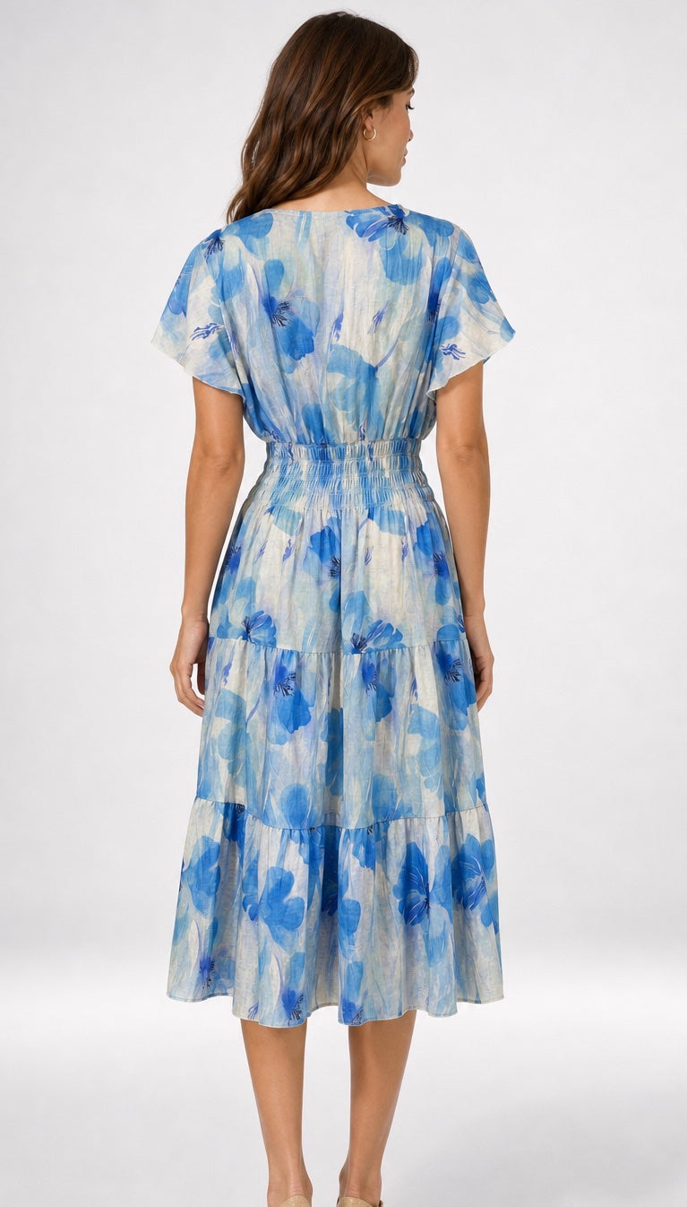 Faded Floral Print Midi Dress - Mixed Pack (2)