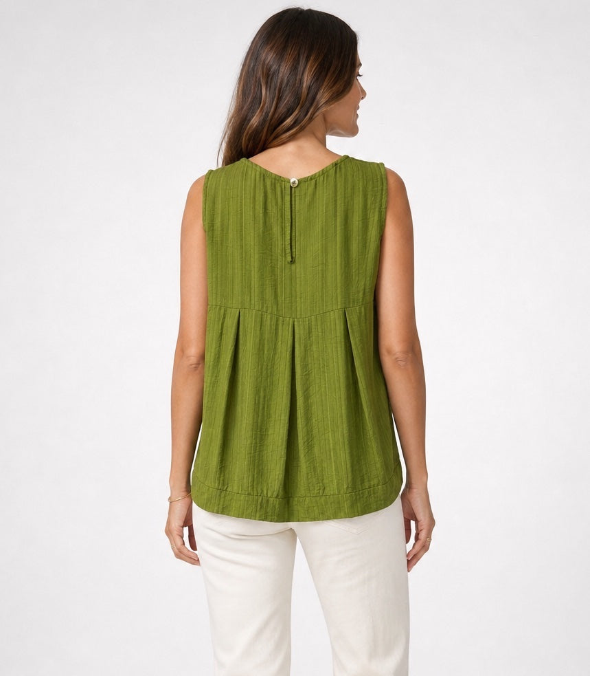 Textured Sleeveless Key Hole Top - Mixed Pack (2)