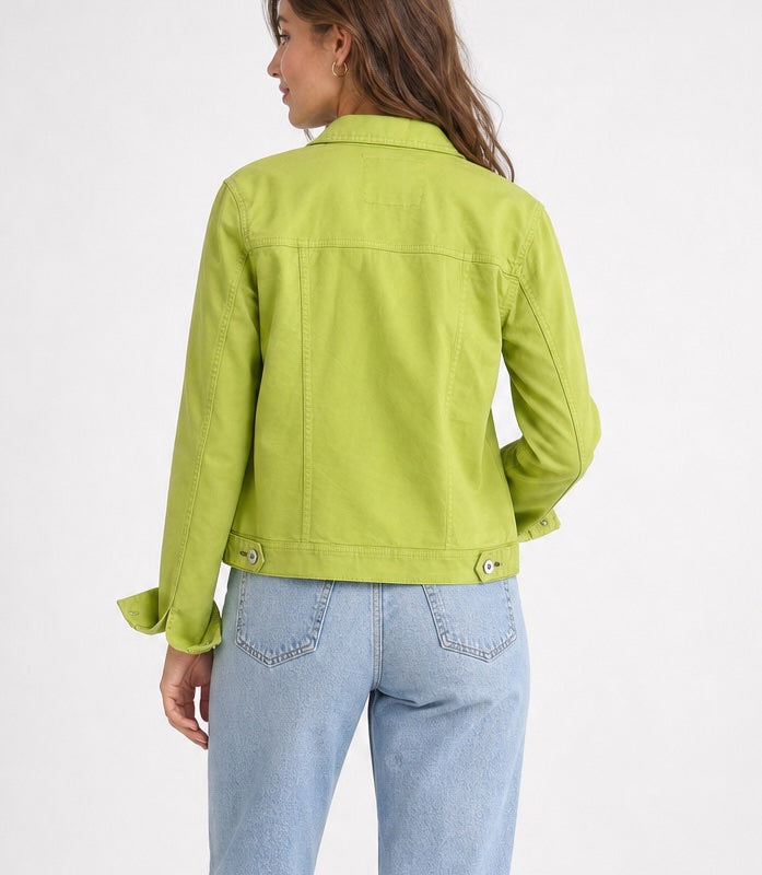 Textured Denim Jacket - Bright Green (2)