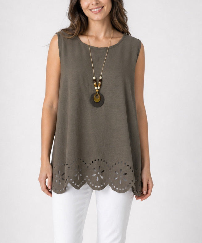 Scalloped Hem Sleeveless Top - Mixed Pack