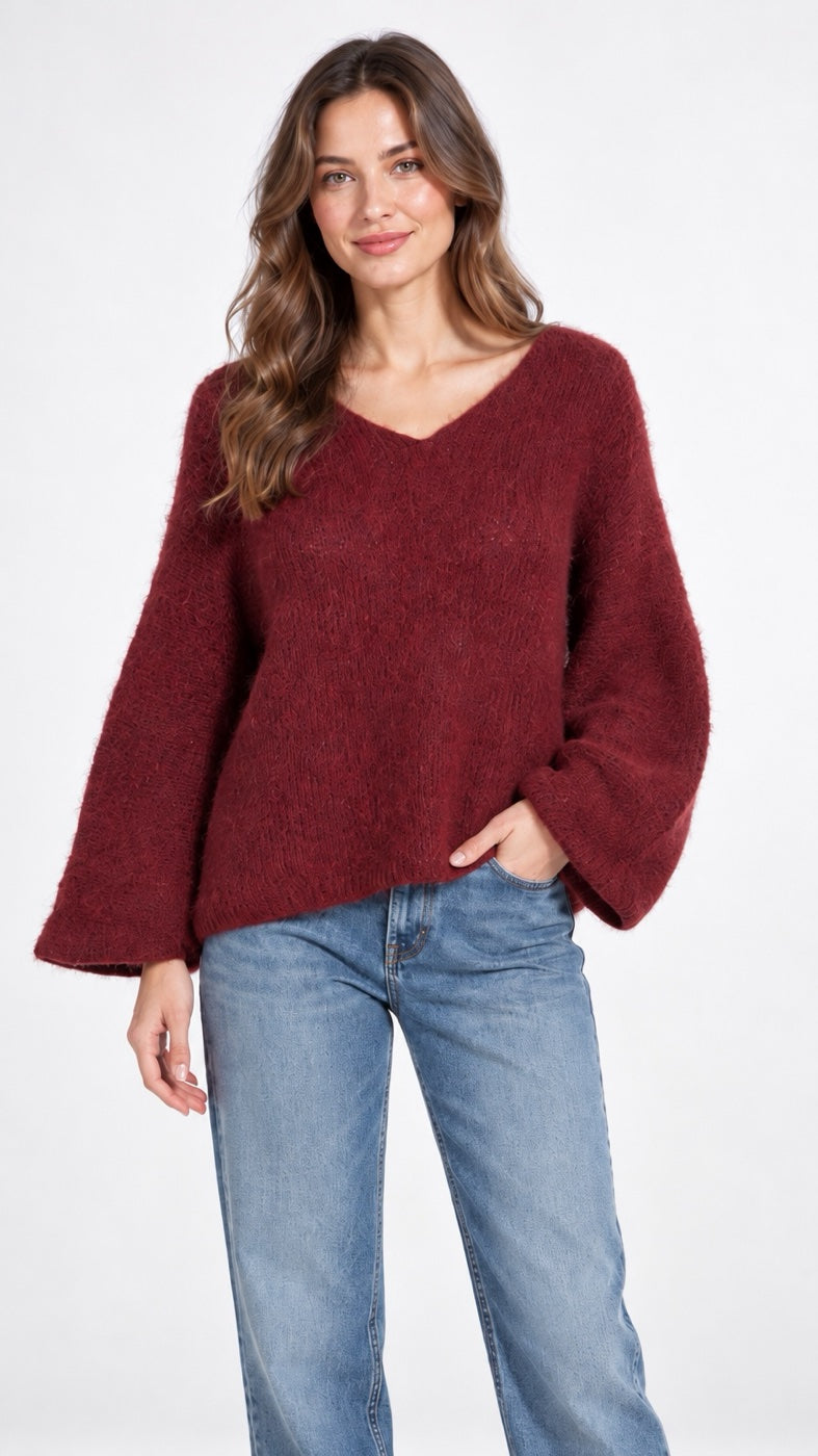 Fluffy V-Neck Jumper - Mixed Pack