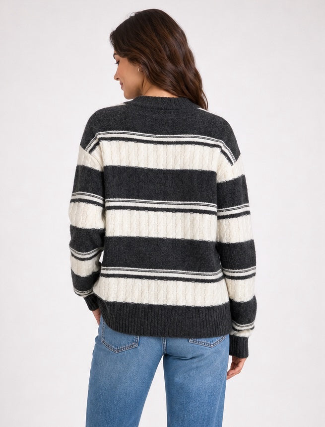 Stripe Cable Knit Jumper - Mixed Pack (2)