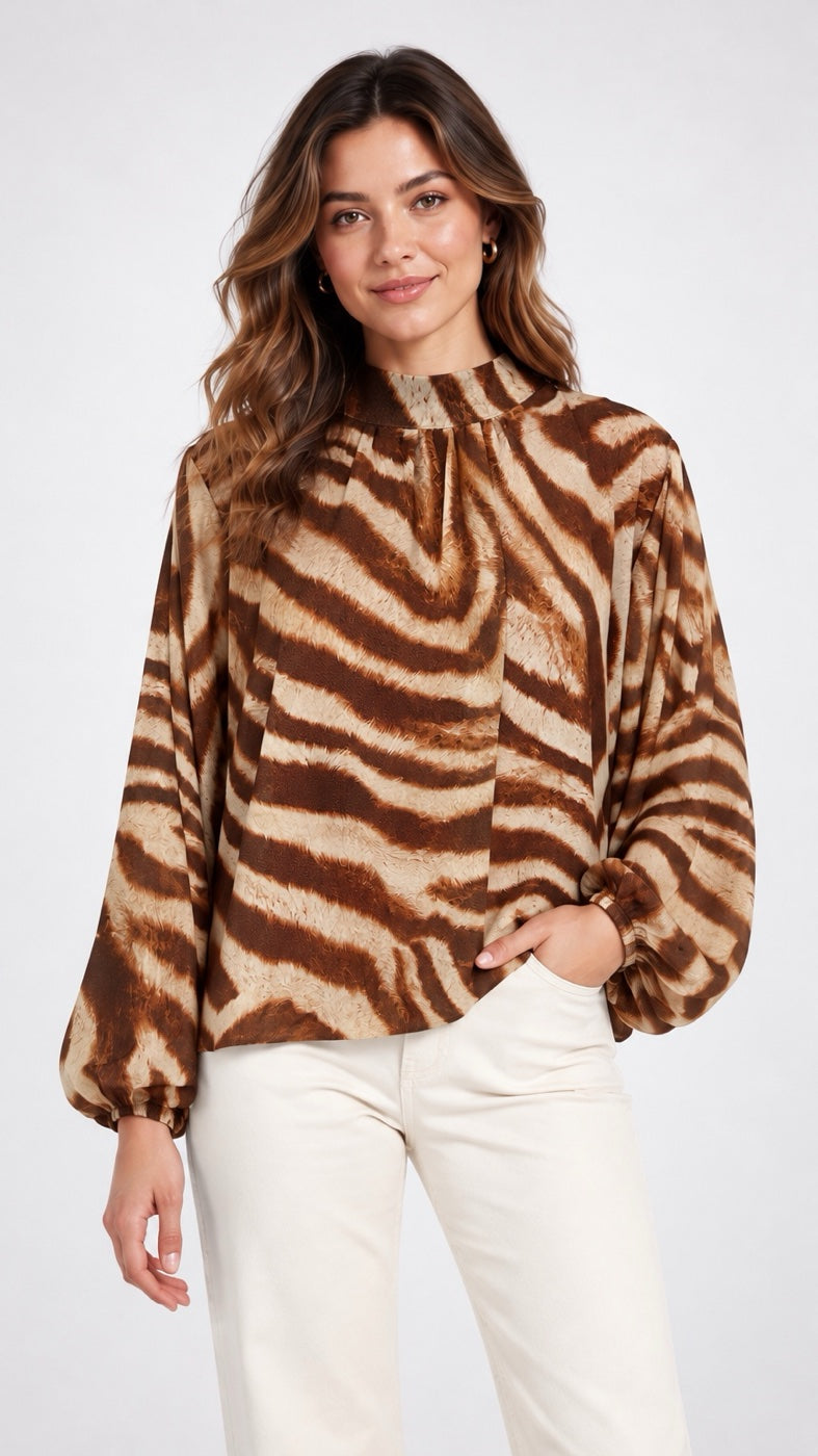 Statement Zebra Print Blouse - Mixed Pack