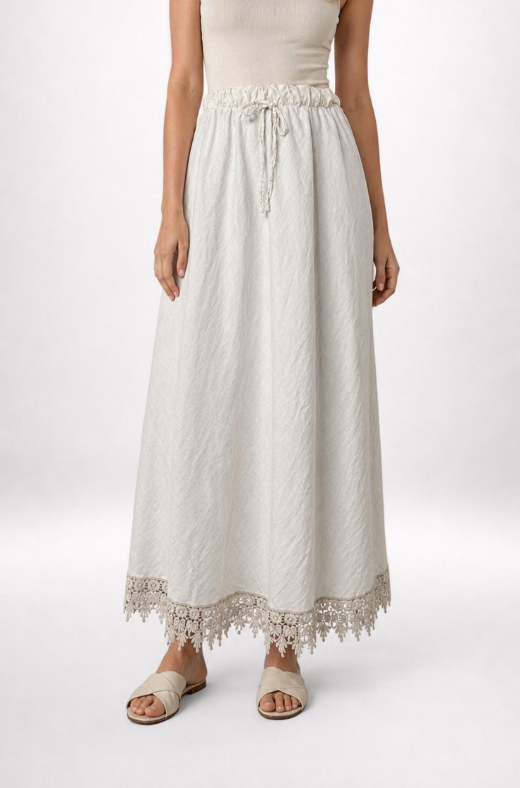 Textured Maxi Skirt with crochet Trim - Mixed Pack