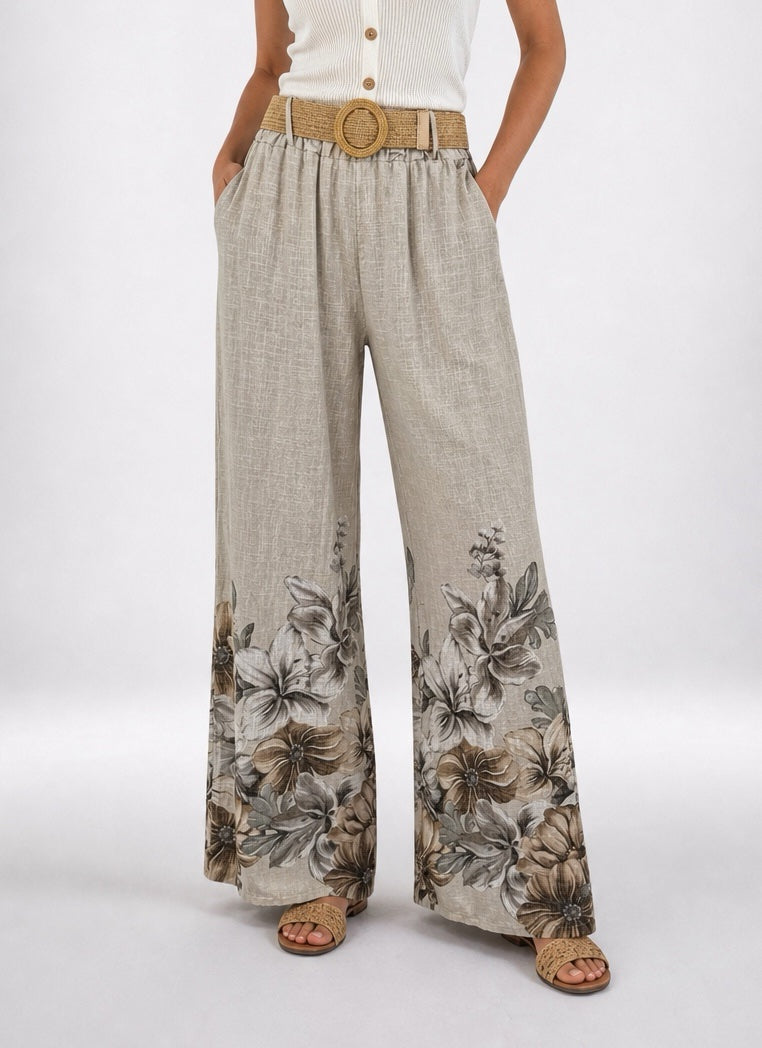 Floral Hem Wide Leg Trousers - Mixed Pack