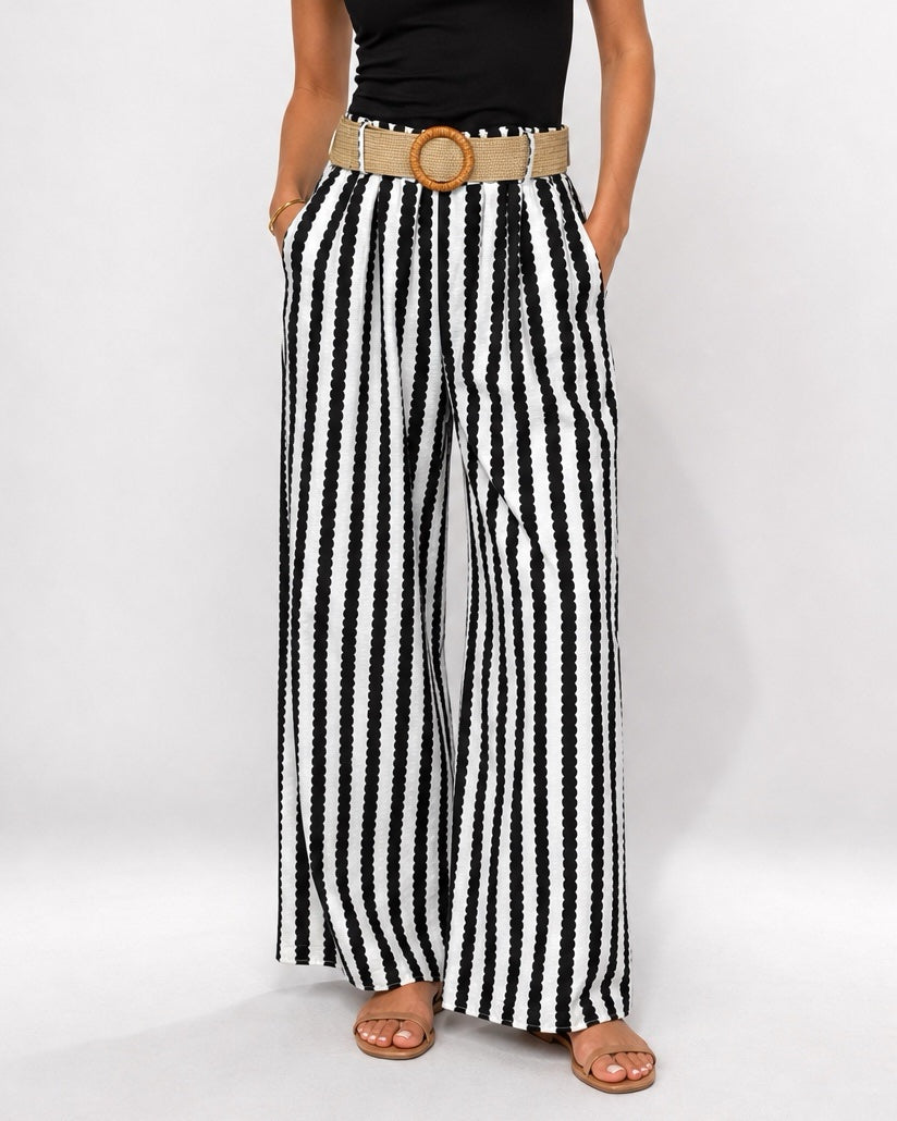 Wavy Stripe Palazzo Trousers - Mixed Pack