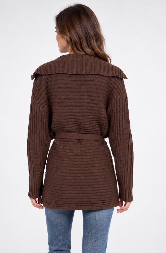 Hooded Belted Knit Cardigan - Mixed Pack (2)