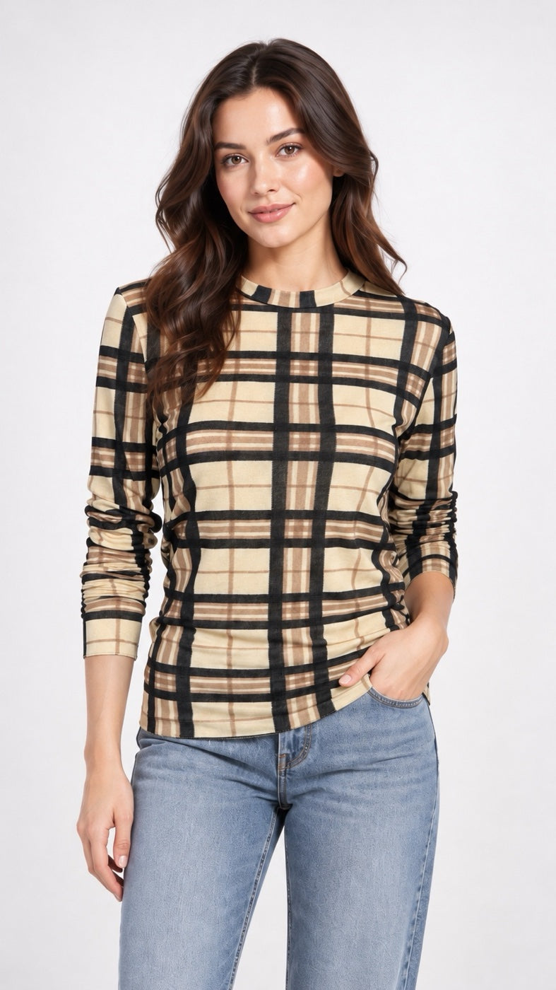 Designer Check Cashmere Enriched Top - Mixed Pack