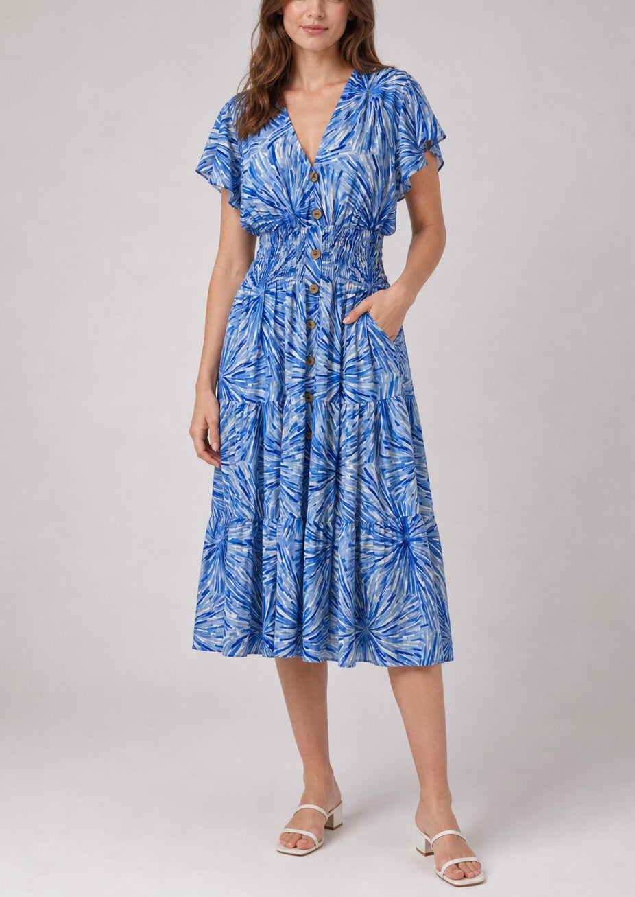 Tiered Midi Dress with Button Front - Mixed Pack