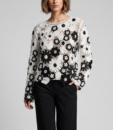 Floral Crochet Lace Knit Top - Mixed Pack
